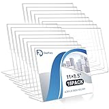 Daofary Acrylic Sign Holder 8.5 x 11, 12 Pack L Shape Clear Plastic Display Stand, Slanted Back Picture Frame Menu Flyer Paper Display Stand up Table Top Sign Holders for Restaurant, Office and School
