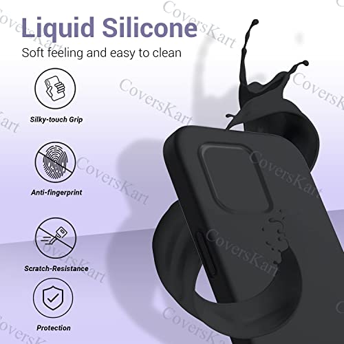 Image of Liquid Silicone Back Cover for Redmi Note 10 / Redmi Note 10S | Inner Microfiber Velvet | Camera Protection Anti Shock Back Case (Black)