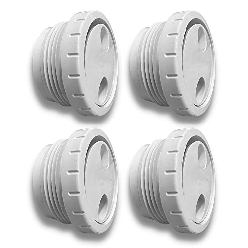 Discount Pool Mart DPM Heavy-Duty Pro Rotating Therapy Massage Inlet Jet for Spa | Made in USA | Inlet Rotating Fitting 1 1/2 MIP Thread for Inground Swimming Spa (4 Pack White)