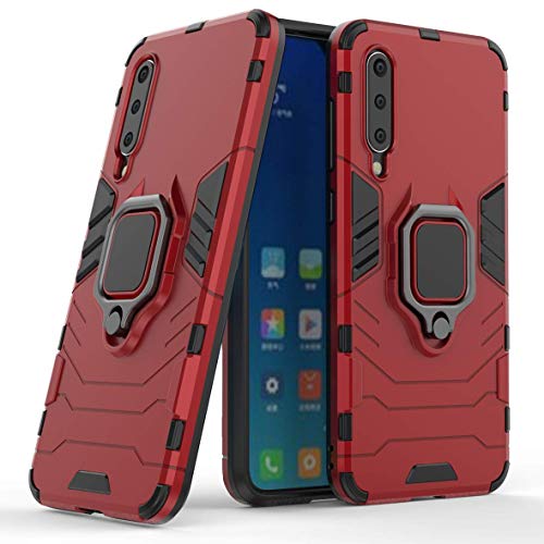 LuluMain Compatibile con Xiaomi Mi 9 SE Cover, Custodia Armor Anello Cavalletto (Funziona con Il Supporto Magnetico per Auto) Case Paraurti per Xiaomi Mi9 SE (Rosso
