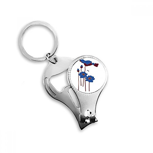 Porte-clé libellule feuille de lotus bleu, un cadeau idéal