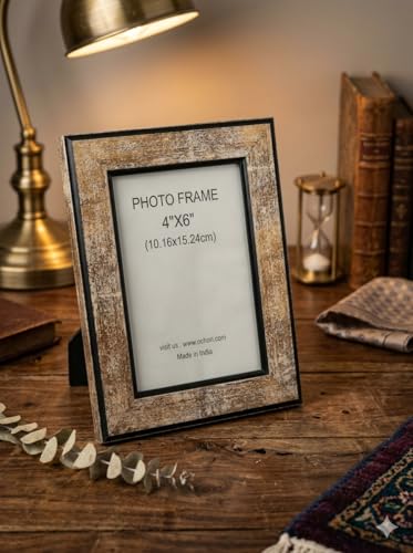 Image of Vintage Gulley Photo Frame with Stand|4 inch x 6 inch, Antique Finish Design I Vertical