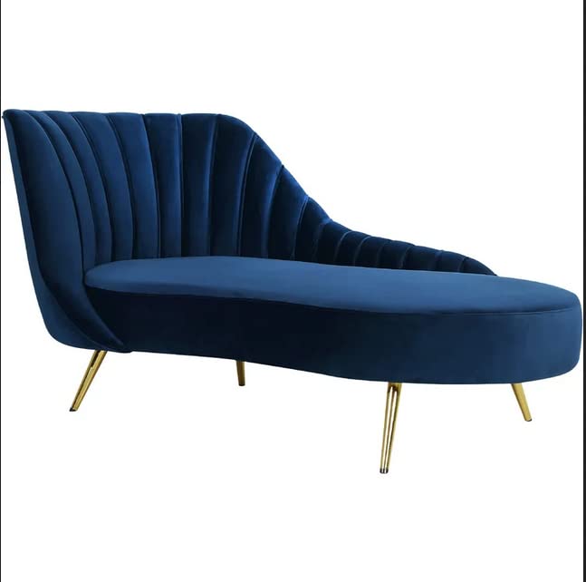 Image of Teak Wood 2-Person Sofa Settee Sofa Diwan Couch Chaise Lounge For Home And Living Room | Blue Colour
