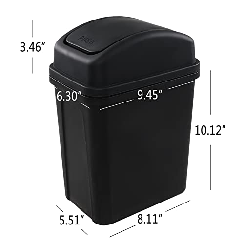 Caneca de Basura Pequeña 2 Galones Negra con Tapa Basculante miniatura 2