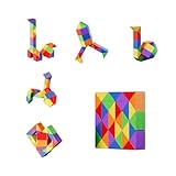 MOYU BLOCK Fidget Snake Cube Puzzles Twist Toys Triangle Snake Fidget Toy Ball for Kids Sensory Toy Brain Teaser Quiet Fidget Toys for Kids 6-12 Adults Magic Snake Cube(36 Blocks)