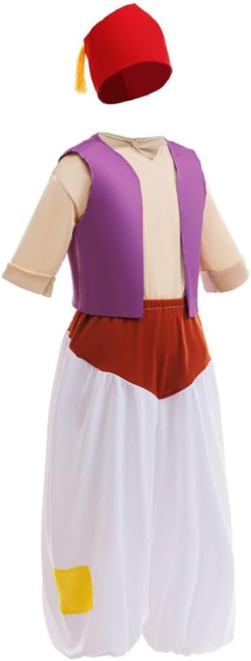 Dressy Daisy Arab Prince Costume Boys 4T-11 Arabian Nights Dress Up Outfit Set for Kids Cosplay Halloween Party
