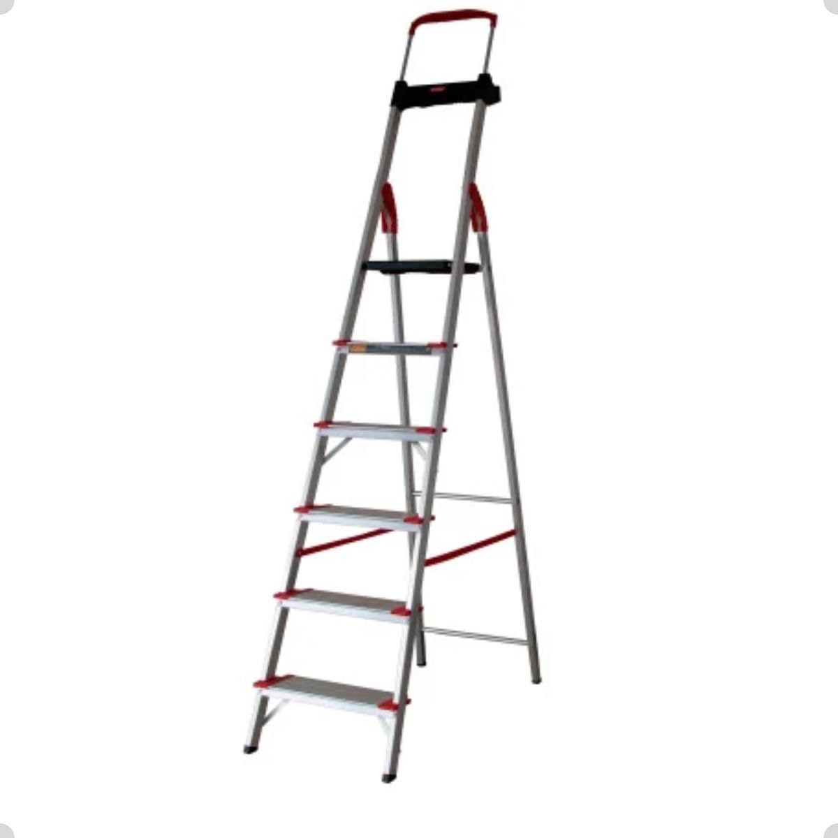 Escada Dobravel 6 Degraus Confort em Aluminio Alumasa 150 kg de de Capacidade