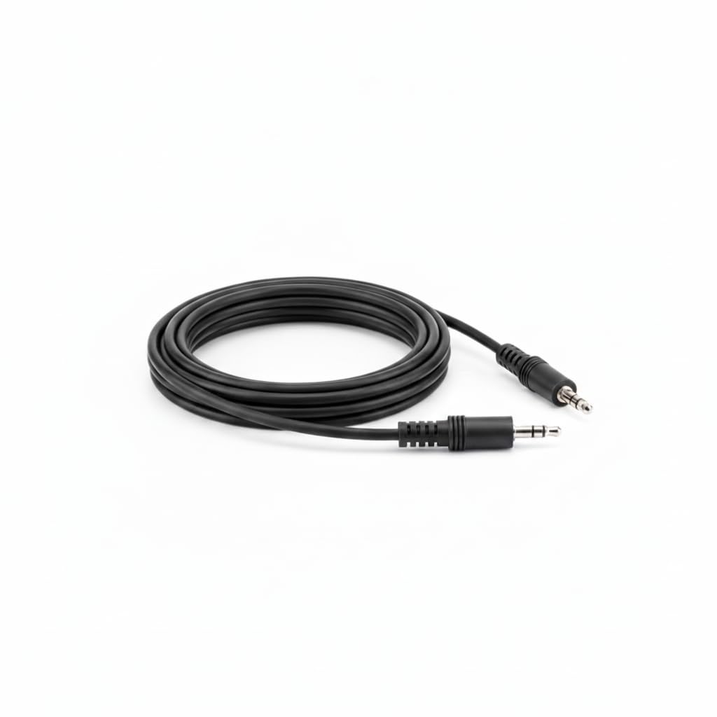 AV:Link 6m 3.5mm Stereo Plug to 3.5mm Stereo Plug Audio Lead Universal Aux Cable for PC, Car, Smartphone, Tablet, Headphones, Portable Audio Devices Black 6.0 Metre