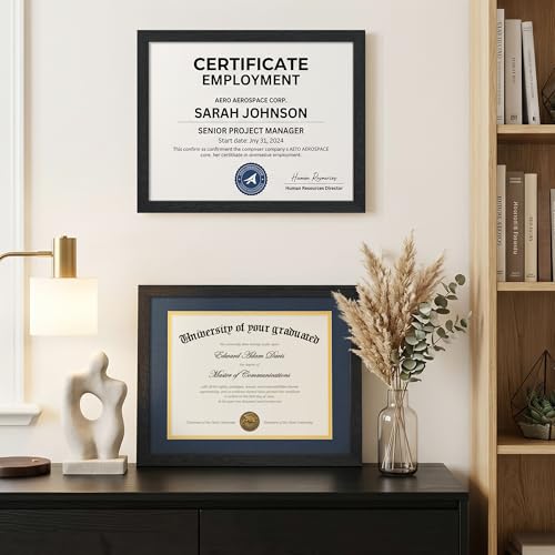 Image of upsimples Diploma Frame with HD Glass, 11x14 Black, 1 Pack