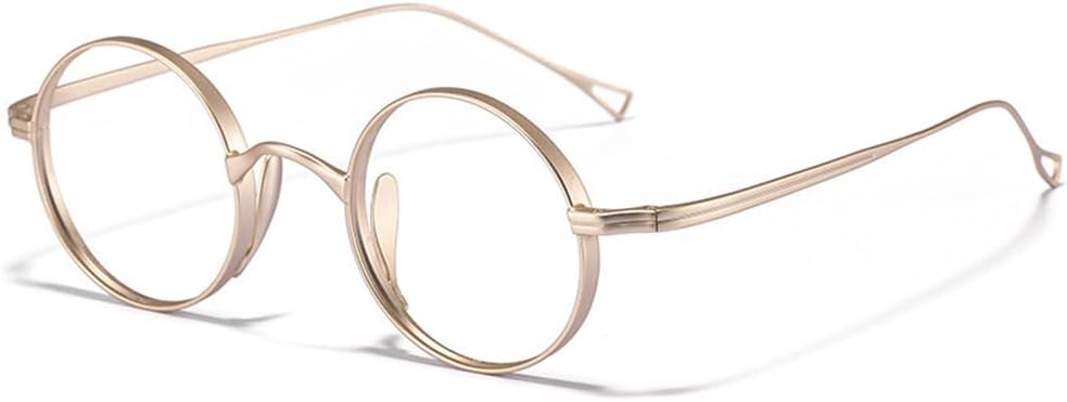 Handmade Men Titanium Alloy Eyeglasses Lightweight Retro Round Eyewear Frame