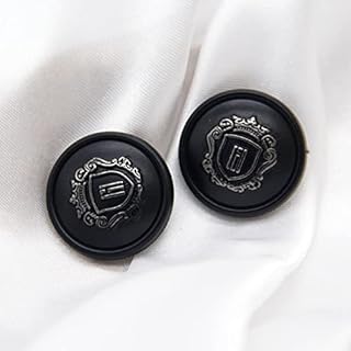 DUNGS 6 Pezzi Moda Corona Corno Nero Bottoni in Metallo per Uomo Cappotto Pantaloni Decorazioni Accessori per Cucire