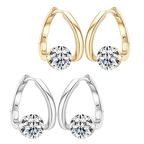 Magnet Ohrringe Damen 2 Stücke Magnetologie Ohrringe Germanium Ohrringes für Damen Magnetische Therapie-Ohrringes zum Abnehmen Geschenk für Tochter Mutter Geschenk Freundin Schwester