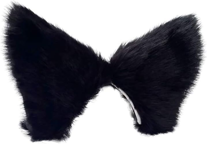 Pinzas para el cabello con orejas de gato negras y piel sintética Galepromot miniatura 1