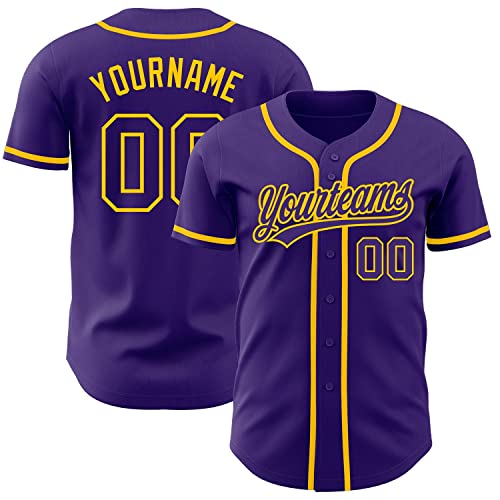 Jersey de béisbol personalizado para hombre y mujer, color púrpura miniatura 2