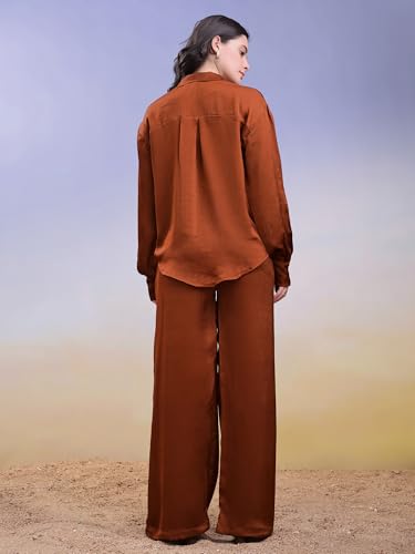 Image of PURVAJA Women's Midi Satin Co-Ords