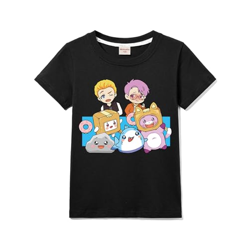 Minhuaha Foxy and Boxy Merch Kids 100% Cotton T-Shirt for Boys and Girls Tee Sports Short Sleeve Tops 3-13years (Black 7-8 Years 7 Years 8 Years)