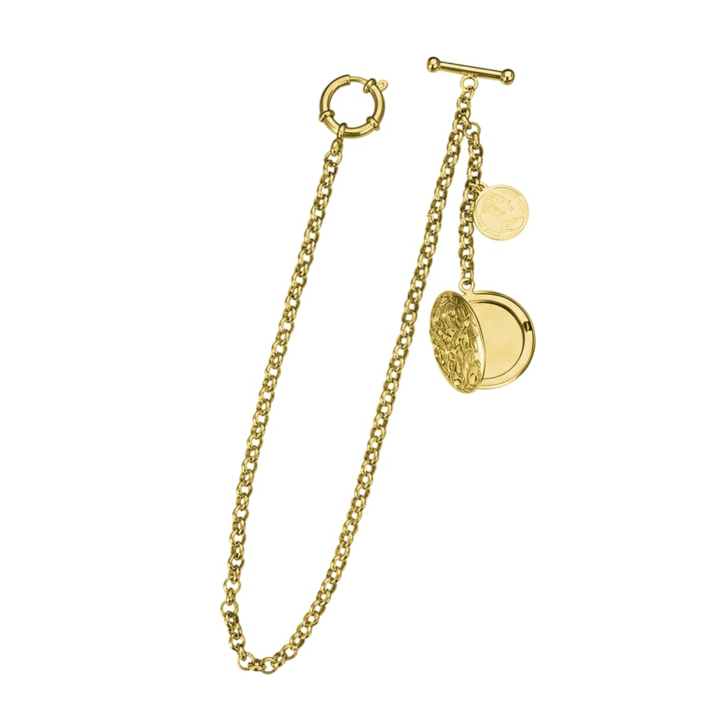 DONGKER Chaîne de Montre de Poche,Pendentif Médaillon Détachable de Style Antique de 30 Cm,pour Homme,Costume,Gilet,Chemise