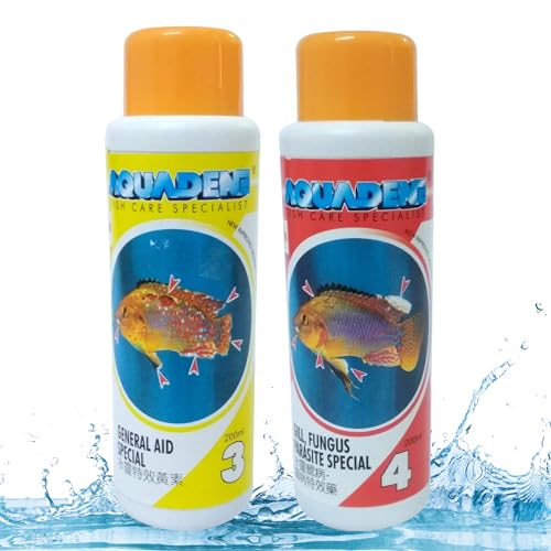Jainsons Pet Products Aquadene Aquarium Fish Care Special Freshwater and Saltwater Effective Treatment for Fish Tank (200 ML, GILL, Fungus, Parasite, General AID)