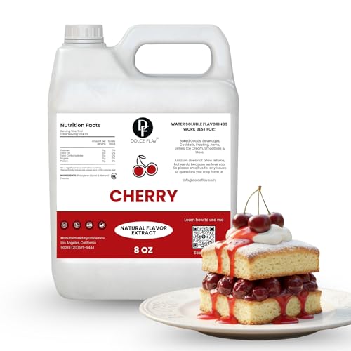 Image of Dolce Flav Natural Cherry Flavoring Concentrate | Water Soluble | 8 Fl Oz
