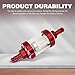 leechio 1 PC Car Fuel Filters, Inline Alloy Rust-Proof and Durable Efficient Filter Oil Cup, Tempered Glass Waterproof Fuel Filter Cup, Universal Motorcycles Accessories (Red)