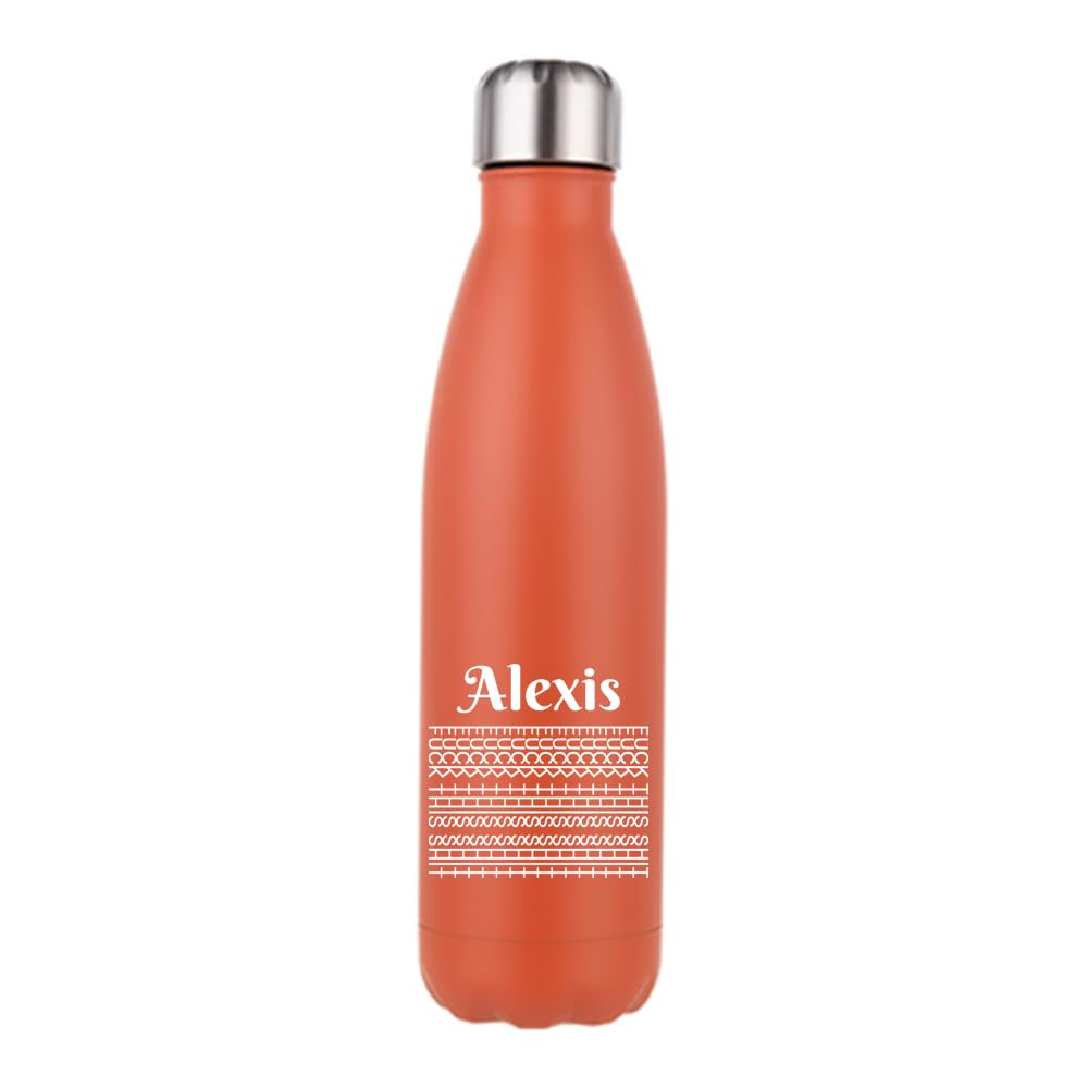Personalised Hidden Message – “F*ck This Shit” Optical Illusion Design, 500 ML Double Walled Insulated Stainless Steel Bottle. (Matt Orange)