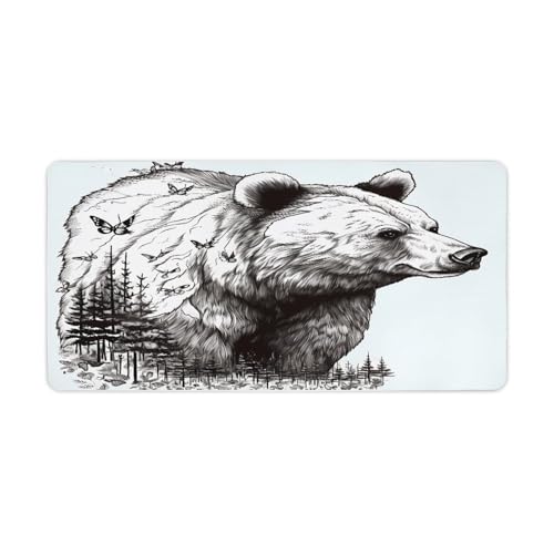 Animal Pad para Ratón Grande Impermeable Oso Wildlife