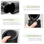 Car Trash Can Bin with Lid, Cup Holder Garbage Container Leakproof Vehicle Door Trash Bin, Mini Portable Dustbin Multipurpose Organizer for Auto Side Door Home Office (Black) - Image 3