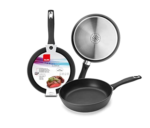 IBILI ILI Padella New Induplus con manico in bachelite 18 cm, in alluminio pressofuso, nero, 18 x 18 x 4,7 cm