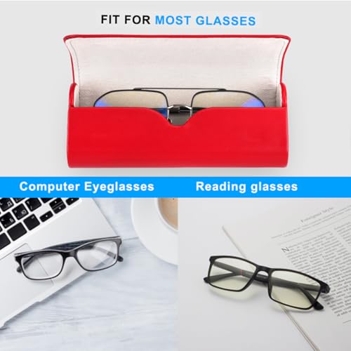 Image of RayLove Hard Shell Glasses Case, Lightweight Leather Eyeglass Case, Travel-Friendly Sunglasses Protector for Men & Women
