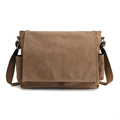 ERCZYO Pure Spring nuevo bolso multiusos de gran capacidad de tela para hombre bolso de hombro bolso de hombre bolso de lona bolsa de ordenador, marrón claro Cover