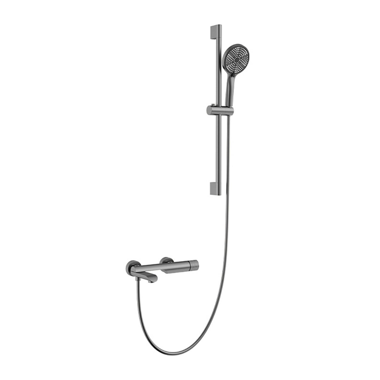 JYBNBBE Bathroom Taps Mixer Bath Tap and Shower Mixer Set Wall Mounted 2 Functions Hot and Cold Shower Sets for Bathroom Shower & Bath Taps Grey (Grey A)