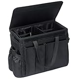 Topshine 車用 トランク 収納ボックス 大容量 折り畳み キャンプ ラゲッジルーム 蓋付き 小物整理 仕切り コンソールボックス アウトドア 車載 転落防止 容量25L 15個のポケット付き 滑り止め (ブラック)