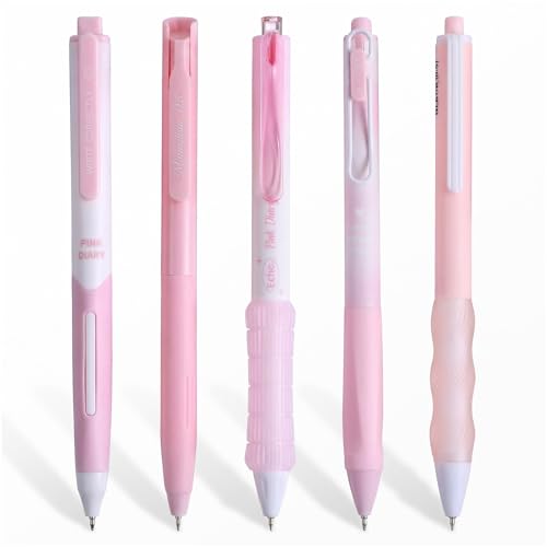 Set de 5 bolígrafos gel negro punta 0.5mm retráctiles