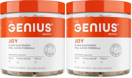 Image of Genius Joy - Nootropic Supplement w /Sam-e, Panax Ginseng & L-Theanine - 100 Veggie Pills (Pack of 2)