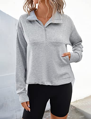 Blooming Jelly Womens Half Zip Pullover Long Sleeve Workout Athletic Sweatshirts Crop Tops #TOP2