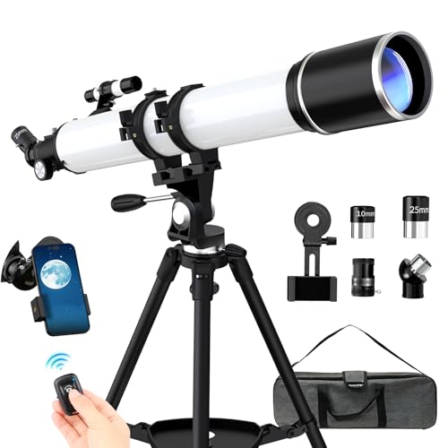 FAMIROSA Telescope for Adults High Powered, 90mm Aperture (36X-270X) 900mm Focal Length Refractor Astronomy Telescopes for Planets and Stars, Professional Telescopio with Bag, Phone Adapter, Tripod