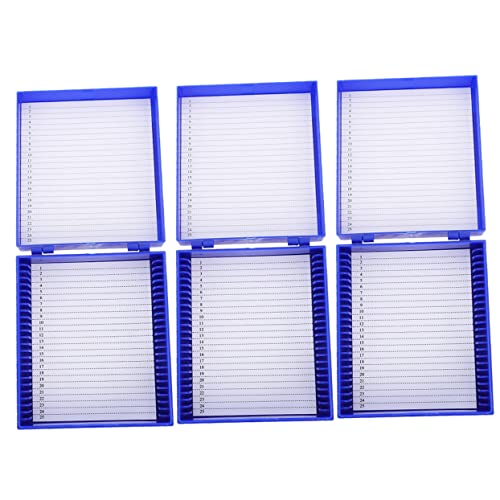 CIYODO 3pcs Boxes Slide Box Microscope Slide Sample Containers Slide Lab Microscope Accessories Lab Samples Organizer Specimens Storage Case para Guardar Laboratory Supply Trays White Abs