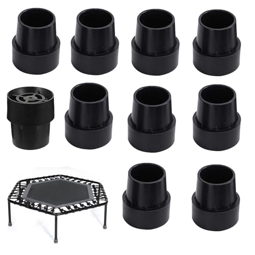 Finkow Trampolin Beinkappen, 12 Stück Trampolin Gummifüß, rutschfeste Trampolin Kopfkappe, Trampolin Fußpolster, Strapazierfähige GummifüßeTrampolin Bein, für Trampoline und Stuhlbeine, Schwarz