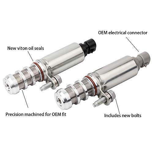 Pair Intake & Exhaust Camshaft Position Actuator Solenoid Valve Kit for Chevy Captiva Cobalt Equinox HHR Impala Malibu GMC Terrain Pontiac G5 Saturn Vue Buick Regal 2.0 2.2 2.4L 12655420 12655421