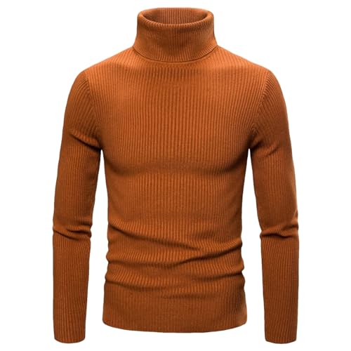 Men Turtleneck Sweater Slim Fit Long Sleeve Knitted Pullovers Men Solid Casual Pullover Sweater