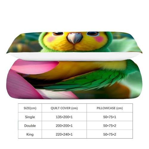 Housse de couette oiseaux microfibre pour transformer la chambre enfant