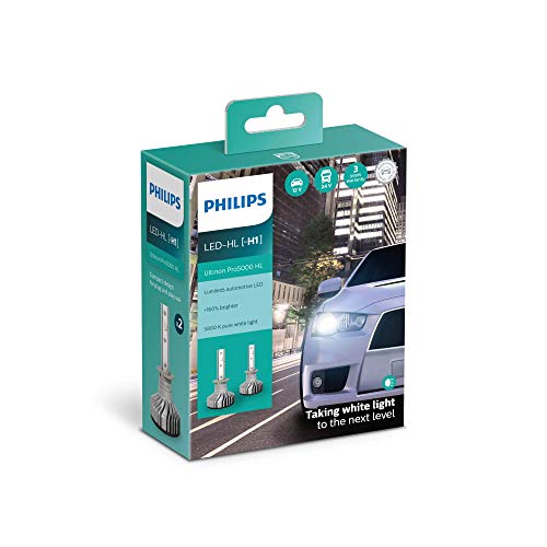 Bombilla LED H1 Philips Ultinon Pro5000 para viajes nocturnos seguros en coche