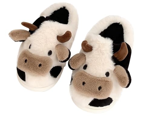 Koe Sloffen Dames Pluche Pantoffels