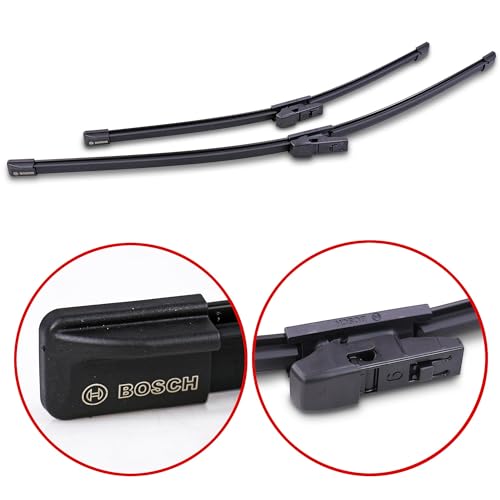 Image of BOSCH 3397014422 AeroTwin Wiper Blade Combo Pack - Set of 2 (26 inch & 20 inch) | Driver and Passenger Side Original Equipment Replacement Blades
