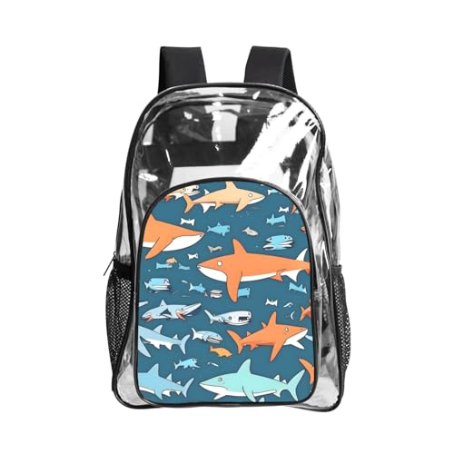 Sac à livres transparent Selachimorph grand format renforcé pour plage et loisirs