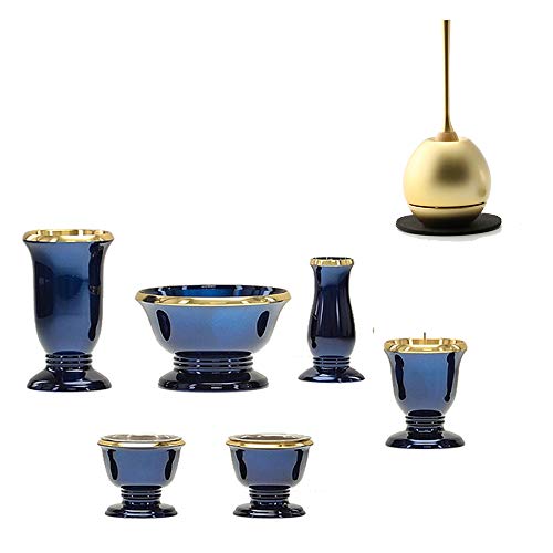 京仏壇はやし りんセット メロディ ブルー色 3.5寸 (チェリン+りん棒) チェリン ゴールド セット 法事 法要 家具調仏壇 モダン りん 真鍮製 日本製【仏具拭きクロスセット】