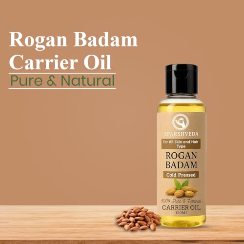Image of Rogan Badam Oil | 100% Pure Cold Pressed Almond Oil for Hair Growth & Skin Glow | Rich in Vitamin E, Reduces Hair Fall, Deeply Moisturizes Face & Body | Ayurvedic Massage Oil | 120 ml