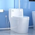 Simple Project Macerating Toilets System with 600w Macerator Pump, Upgrade Upflush Toilet for Basement, Powerful & Quiet Operation Macerating Toilet Bowls with 3 Water Inlet & Ac Vent