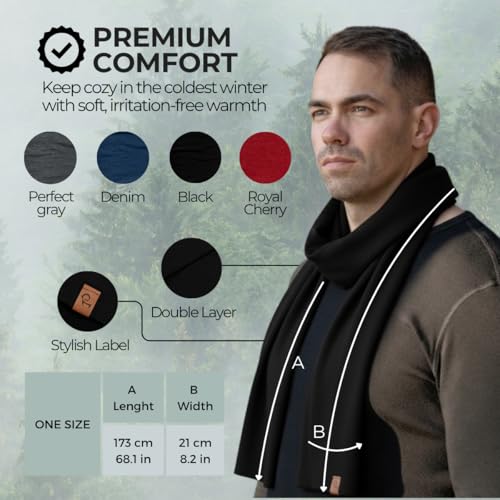 Bufanda de lana merino para hombre menique tejida con suavidad premium 3