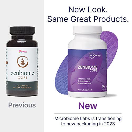 Microbiome Labs Stress Management Bundle - Zenbiome Cope (60 Capsules) Zenbiome Sleep (30 Capsules) - Two 'Psychobiotic' Probiotic Supplements #TOP1